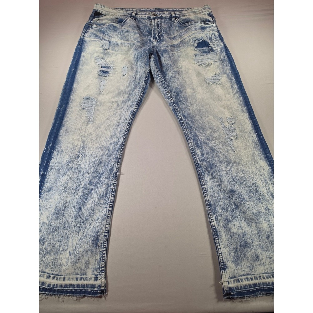 Buffalo David Bitton Six-X Slim Straight Distressed Acid Wash Jeans Mens 38x30